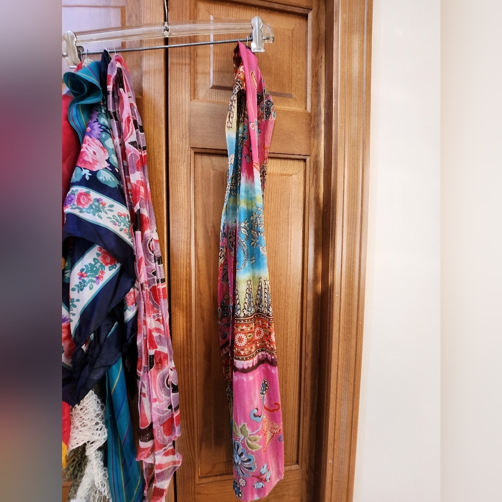 Six Colorful Patterned Scarves Collection - Picture 7 of 7